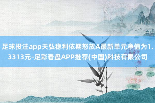 足球投注app天弘稳利依期怒放A最新单元净值为1.3313元-足彩看盘APP推荐(中国)科技有限公司