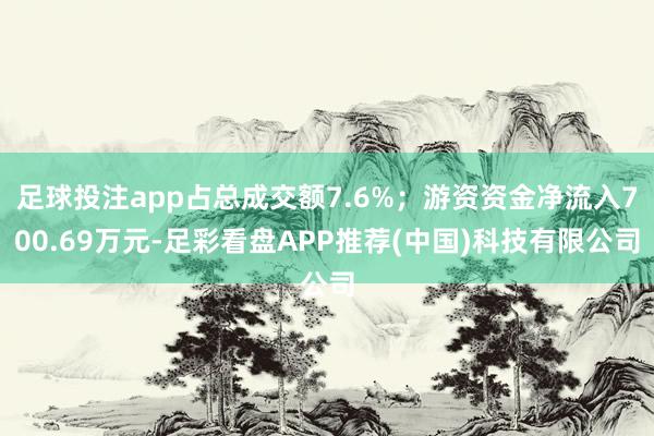 足球投注app占总成交额7.6%；游资资金净流入700.69万元-足彩看盘APP推荐(中国)科技有限公司